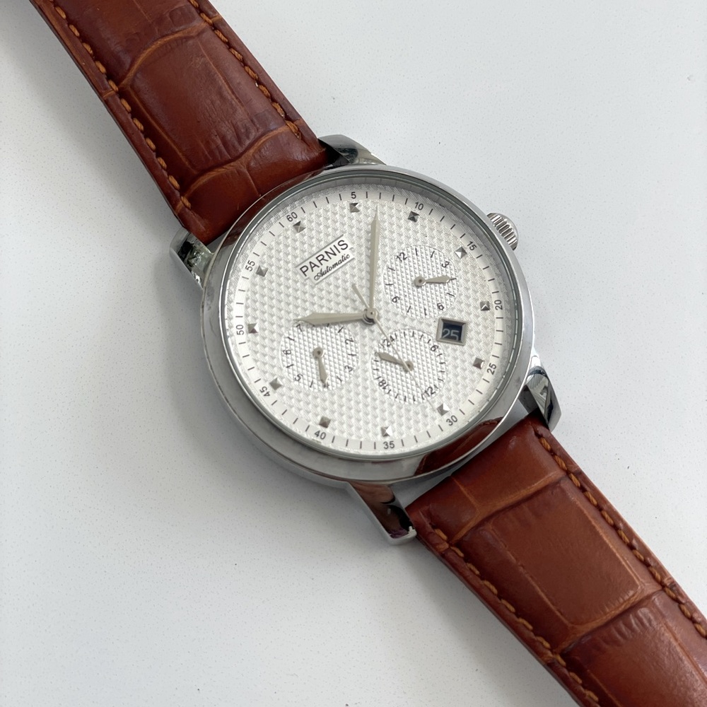 Parnis Automatic Men’s Watch, mechanical back